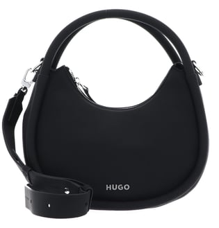 HUGO HUGO Kadın Metal Logolu Çıkarılabilir Çapraz Askılı Fermuarlı Siyah Omuz Çantası 50516927-001