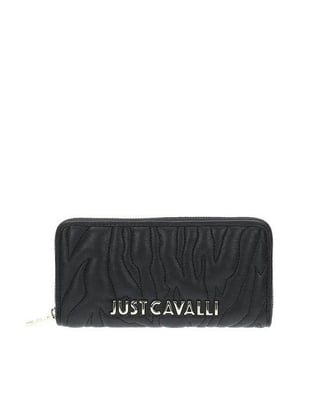 Just Cavalli Just Cavalli Kadın Logo Baskılı Çok Bölmeli Deri Siyah Cüzdan 77RA5PE1ZSB23-899