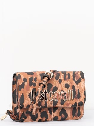 Just Cavalli Just Cavalli Kadın Marka Logolu Metal Tokalı Leopar Desenli Leopar Omuz Çantası 77RA4BBAZS766-633