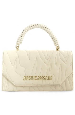 Just Cavalli Just Cavalli Kadın Marka Logolu Ayarlanabilir Zincir Askılı Bej Omuz Çantası 77RA4BE4ZSB23-004