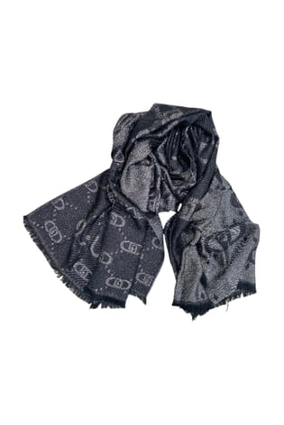 LIU JO Lıu Jo Kadın Monogram Logolu Püsküllü Siyah Fular 2A5011T0300-22222