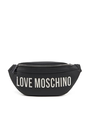 Love Moschino Love Moschino Kadın Bel Bağlamalı Kemer Ayarlamalı Deri Tek Fermuar Siyah Bel Çantası JC4195PP1MKD0-00B