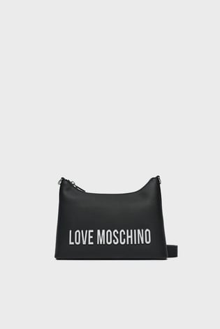 Love Moschino Love Moschino Kadın Cilalı Altın Renkli Metal Bağlantı Parçaları Bir Ana Bölme Siyah1 Omuz Çantası JC4025PP1MKD0-00B
