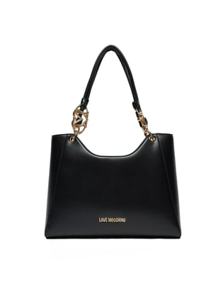 Love Moschino Love Moschino Kadın Deri Manyetik Kapamalı Ayarlanabilir Askılı Gold Detaylı Siyah Omuz Çantası JC4050PP1MLF0-000