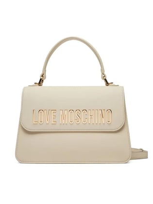 Love Moschino Love Moschino Kadın Kabartma Logolu Ayarlanabilir Omuz Askılı Manyetik Kapamalı Bej Omuz Çantası JC4032PP1MKD0-110