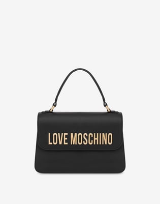 Love Moschino Love Moschino Kadın Kabartma Logolu Ayarlanabilir Omuz Askılı Manyetik Kapamalı Siyah Omuz Çantası JC4032PP1MKD0-000