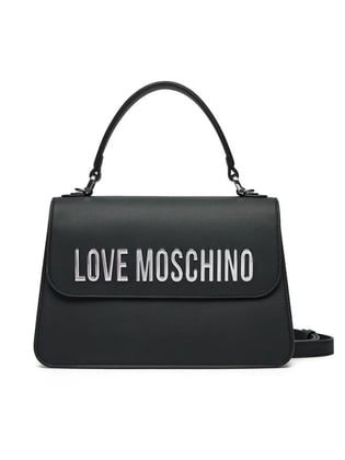 Love Moschino Love Moschino Kadın Kabartma Logolu Ayarlanabilir Omuz Askılı Manyetik Kapamalı Siyah1 Omuz Çantası JC4032PP1MKD0-00B