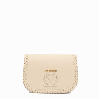 Love Moschino Love Moschino Kadın Kalın Askılı Etrafı Örgü Desenli Deri Bej Omuz Çantası JC4125PP1MLJ0-110