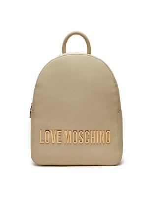 Love Moschino Love Moschino Kadın Sırt Askılı Marka Logolu Fermuar Kapamalı Bej Sırt Çantası JC4193PP1MKD0-110