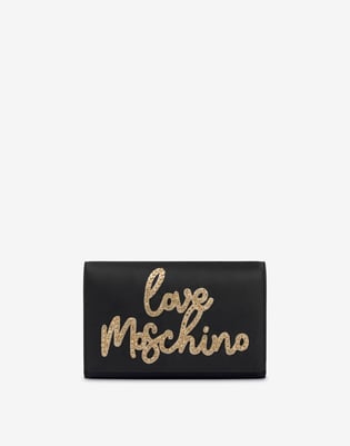 Love Moschino Love Moschino Kadın Zincir Omuz Askılı Yapay Elmas Süslemeli Manyetik Kapamalı Siyah Omuz Çantası JC4055PP1MLH1-00A