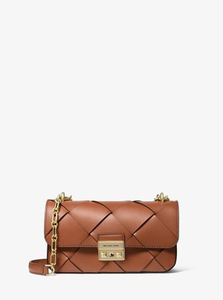 Michael Kors Michael Kors Kadın %100 Deri Kapitone Desenli Gold Metalik Kapamalı Zincir Omuz Askılı Kahverengi Omuz Çantası 30S5G2RL5L-LUGGAGE