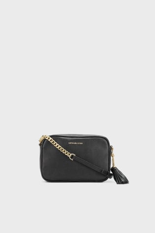 Michael Kors Michael Kors Kadın %100 Deri Ayarlanabilir Omuz Askılı Logo Kabartmalı Siyah Omuz Çantası 32F7GGNM8L-BLACK