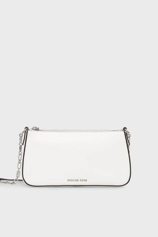 Michael Kors Michael Kors Kadın Deri Fermuar Kapama Zincir Askı Beyaz Omuz Çantası 32H3S8EW6L-OPTICWHITE