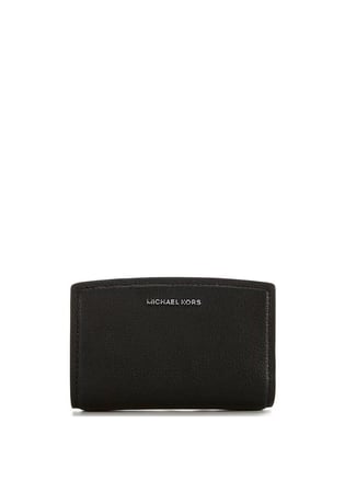 Michael Kors Michael Kors Kadın Kart ve Nakit Bölmeli Fermuarlı Ve Çıtçıt Kapama Deri Siyah Cüzdan 32S5SYTZ2L-BLACK