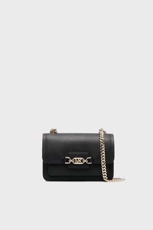 Michael Kors Michael Kors Kadın MK Yazılı Metal Toka Kapama Deri Zincir Askı Siyah Omuz Çantası 30S2G7HL3L-BLACK