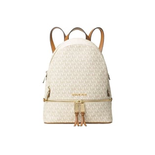 Michael Kors Michael Kors Kadın Monogram Logo Desenli Fermuarlı İç Bölmeli Geniş İç Hacimli Krem Sırt Çantası 30S7GEZB1B-VANILLA