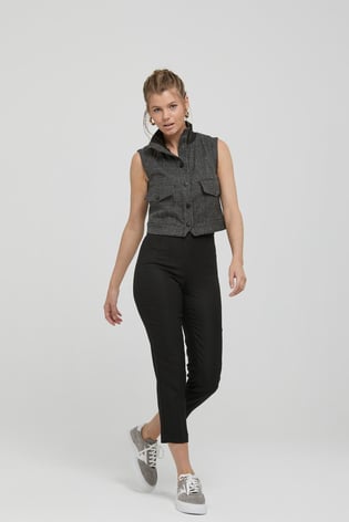 Naar Naar Kadın Yüksek Bel Slim Fit Kısa Paça Siyah Pantolon NAAR91254-SİYAH