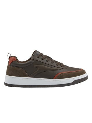 Paul Shark Paul Shark Erkek Hakiki Deri Rahat Taban Süet Detaylı Kahverengi Sneaker 14318003-094