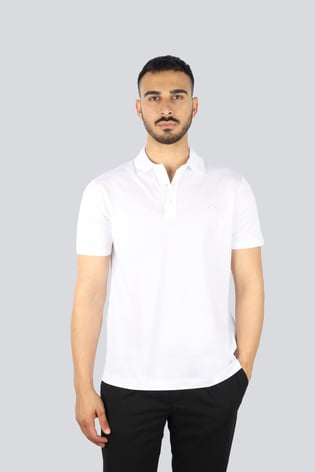 Paul Shark Paul Shark Erkek Kısa Kollu Pamuklu Düğme Kapamalı Polo Yaka Beyaz-Altın Polo Yaka T-Shirt 25411232-10E