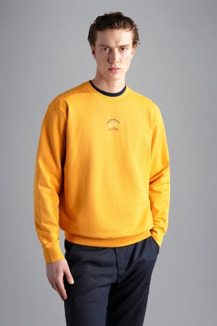 Paul Shark Paul Shark Erkek Marka Logolu Uzun Kollu Rahat Sarı Sweatshirt 13311831-024