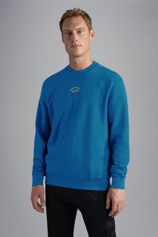 Paul Shark Paul Shark Erkek Marka Logolu Uzun Kollu Rahat Mavi Sweatshirt 13311831-402