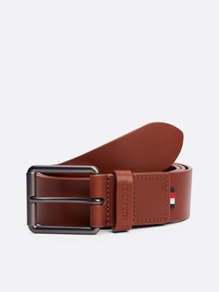 Tommy Hilfiger Tommy Hilfiger Erkek Ayarlabilir Askılı Dikdörtgen Tasarımlı Astarlı Kahverengi Kemer AM0AM13302-GVI