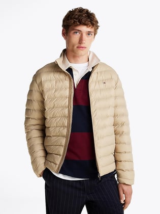TOMMY HILFIGER Tommy Hilfiger Erkek Kapitoneli Regular Fit Kapüşonlu Şişme Bej Ceket MW0MW37634-RBT
