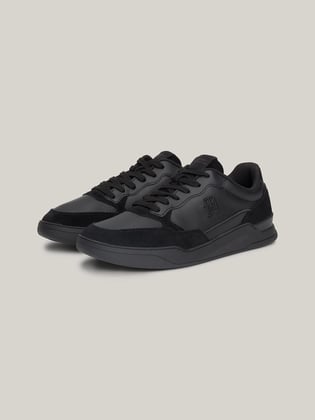 Tommy Hilfiger Tommy Hilfiger Erkek Marka Logolu Bağcıklı Kaydırmaz Tabanlı Günlük Siyah Sneaker FM0FM04929-BDS