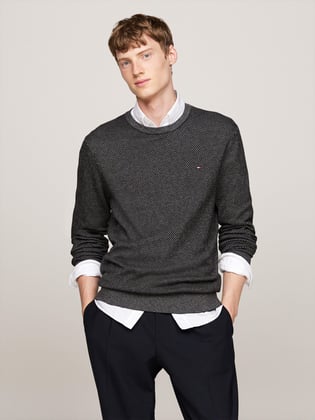 Tommy Hilfiger Tommy Hilfiger Erkek Marka Logolu Uzun Kollu Rahat Siyah Kazak MW0MW36723-0GJ