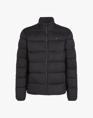 Tommy Hilfiger Tommy Hilfiger Erkek Normal Kalıp Dik Yaka Su Geçirmez Kapitoneli Uzun Kollu Siyah Mont MW0MW41982-BDS