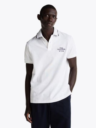 TOMMY HILFIGER Tommy Hilfiger Erkek Organik Pamuk Kumaş Şeritli Polo Yaka Kısa Kollu Beyaz Polo Yaka T-Shirt MW0MW37519-YBR