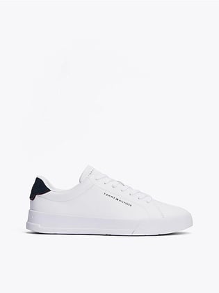TOMMY HILFIGER Tommy Hilfiger Erkek Rahat Düz Taban Topuk Renk Geçişli Deri Beyaz Sneaker FM0FM05367-0LD