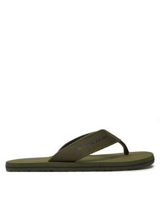 TOMMY HILFIGER Tommy Hilfiger Erkek Rahat Taban Koyu Yeşil Terlik FM0FM05339-RBN