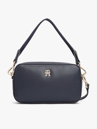 Tommy Hilfiger Tommy Hilfiger Kadın Ayarlanabilir Omuz Askılı Fermuarlı Dış ve İç Cepli Deri Mavi Omuz Çantası AW0AW17332-0GY
