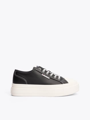TOMMY HILFIGER Tommy Hilfiger Kadın Bağcıklı Marka Logolu Spor Stil Siyah Sneaker EN0EN02714-BDS