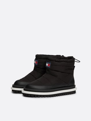 Tommy Hilfiger Tommy Hilfiger Kadın Büzgü Kapamalı Düz Tabanlı Isı Yalıtımlı Siyah Bot & Bootie EN0EN02725-BDS