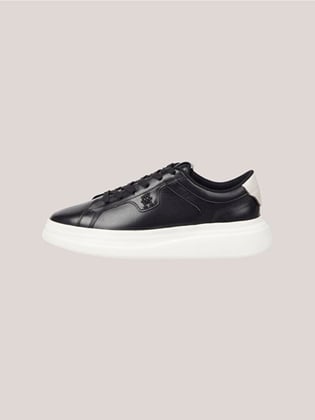 Tommy Hilfiger Tommy Hilfiger Kadın Marka Logolu Bağcıklı Kaydırmaz Tabanlı Günlük Siyah Sneaker FW0FW07460-BDS