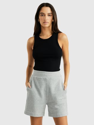 Tommy Hilfiger Tommy Hilfiger Kadın Pamuklu Yuvarlak Kolsuz Günlük Siyah Spor Atlet WW0WW38635-BDS