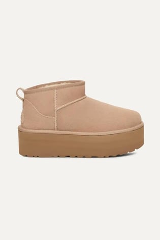 UGG UGG Kadın Düz Taban Logo Baskılı Rahat Spor Stil Taba Bot & Bootie 1135092-TABA