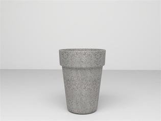 Kemer Serisi Yuvarlak Beton Gri Saksı
