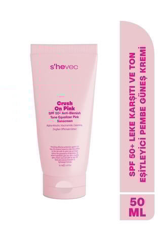 Crush On Pink - SPF 50+ Leke Karşıtı ve Ton Eşitleyici Pembe Güneş Kremi