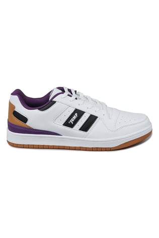 28505 Beyaz - Siyah - Mor Erkek Sneaker Günlük Spor Ayakkabı