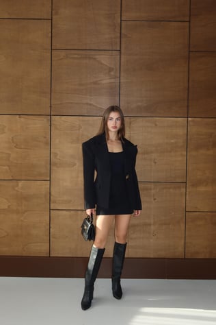 Vatkalı Düğme Detay Premium Siyah