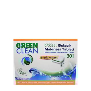 Green Clean Bitkisel Bulaşık Makinesi Tableti 30 Adet