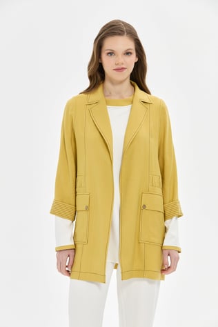 Büzgü Detaylı Keten Tencel İç Dış Takım  Asit