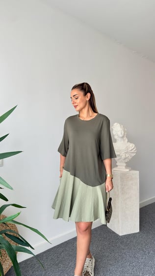 Haki Cos Model Cepli Modal Elbise 
