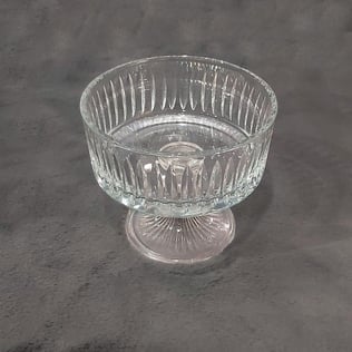 Dik Çizgili Cam Ayaklı Kase 19 cm - Çamlıca Home