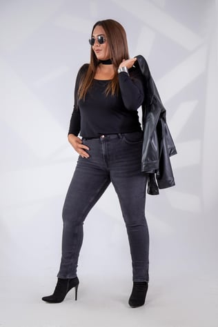 Büyük Beden 210024 Denim Pantolon  Siyah