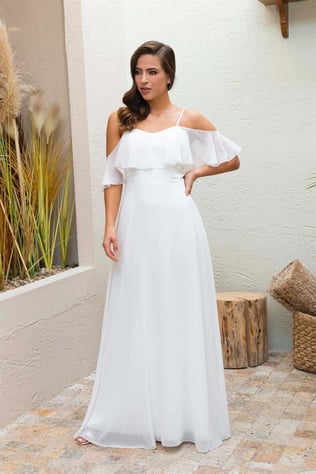S56424-6CARMENCarmen Ekru Askılı Uzun Abiye Elbise