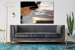 Bakır ve Altın Soyut | Yağlıboya dokulu canvas baskı